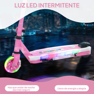 Patinete Eléctrico para Niños de 4-7 Años Patín Eléctrico Max. 6 km/h Motor 80 W Autonomía Máxima 8 km Patinete Eléctrico Infantil con Luces LED Freno Posterior Rosa