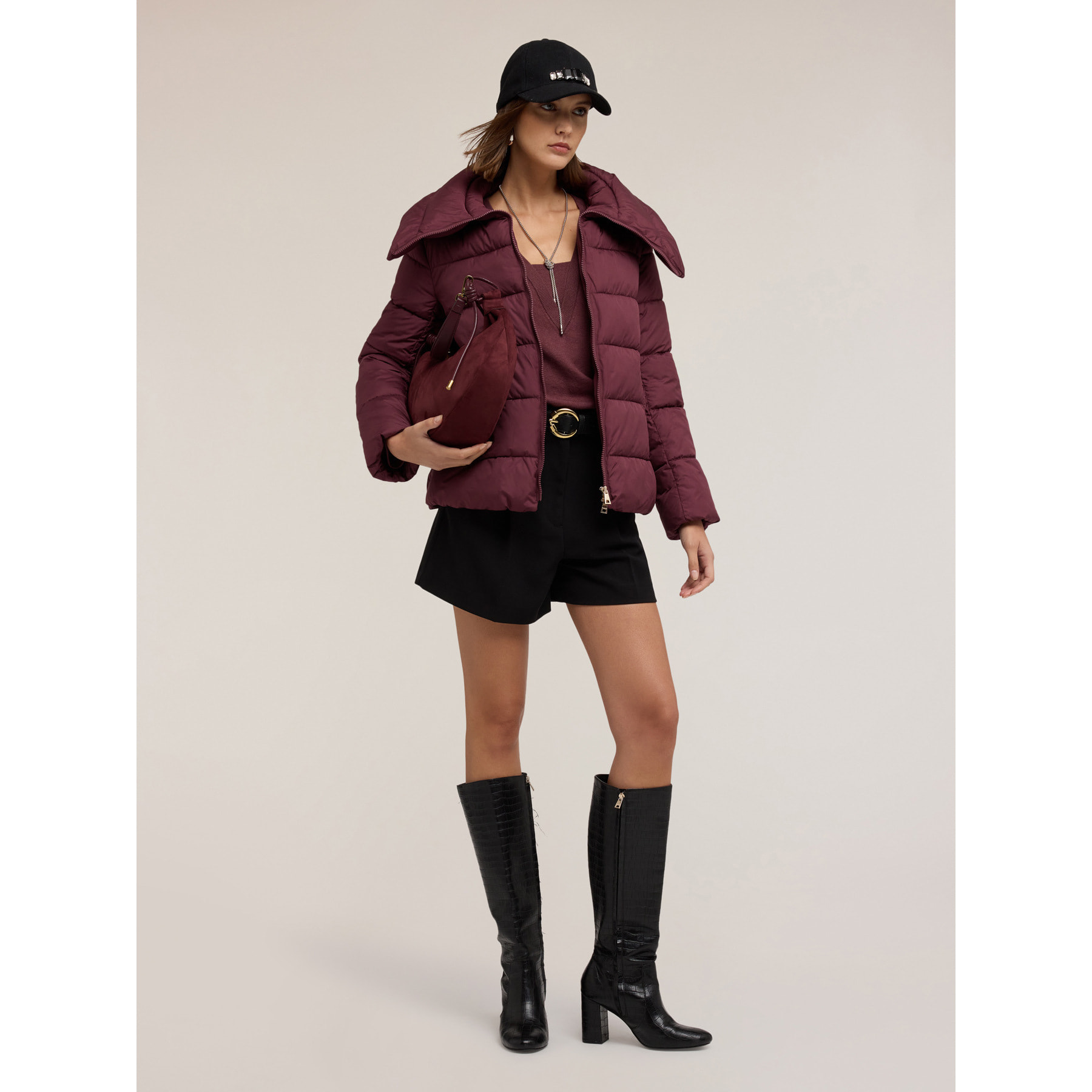 Motivi - Plumífero grueso con cuello alto - Burgundy