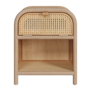 Table de chevet en bois massif, 1 porte et 1 niche - Alata