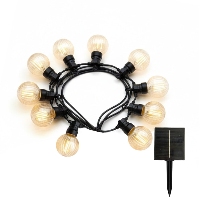 Guirlande solaire BAMBY 10 LED striés 8M