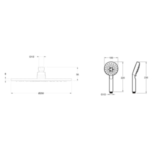 Colonne de douche encastrée thermostatique Modulo