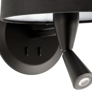 CONGA Lampe applique avec lecteur noire/noire