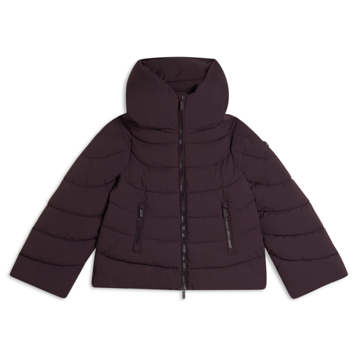 Piumino cropped donna con maniche svasate