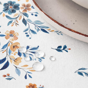 Nappe imprimée anti-tâches IONA BLEU