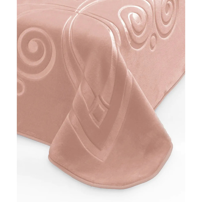 Coperta Plaid Rosa Salmone in tinta unita con morbido pile di poliestere