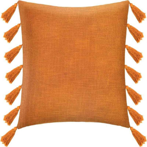 Coussin samael orange pompons