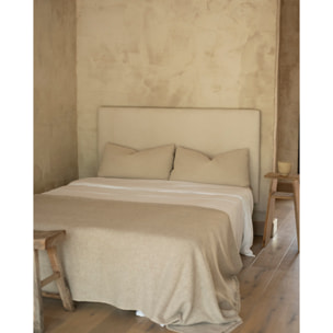 Cabecero tapizado en color blanco roto de varias medidas