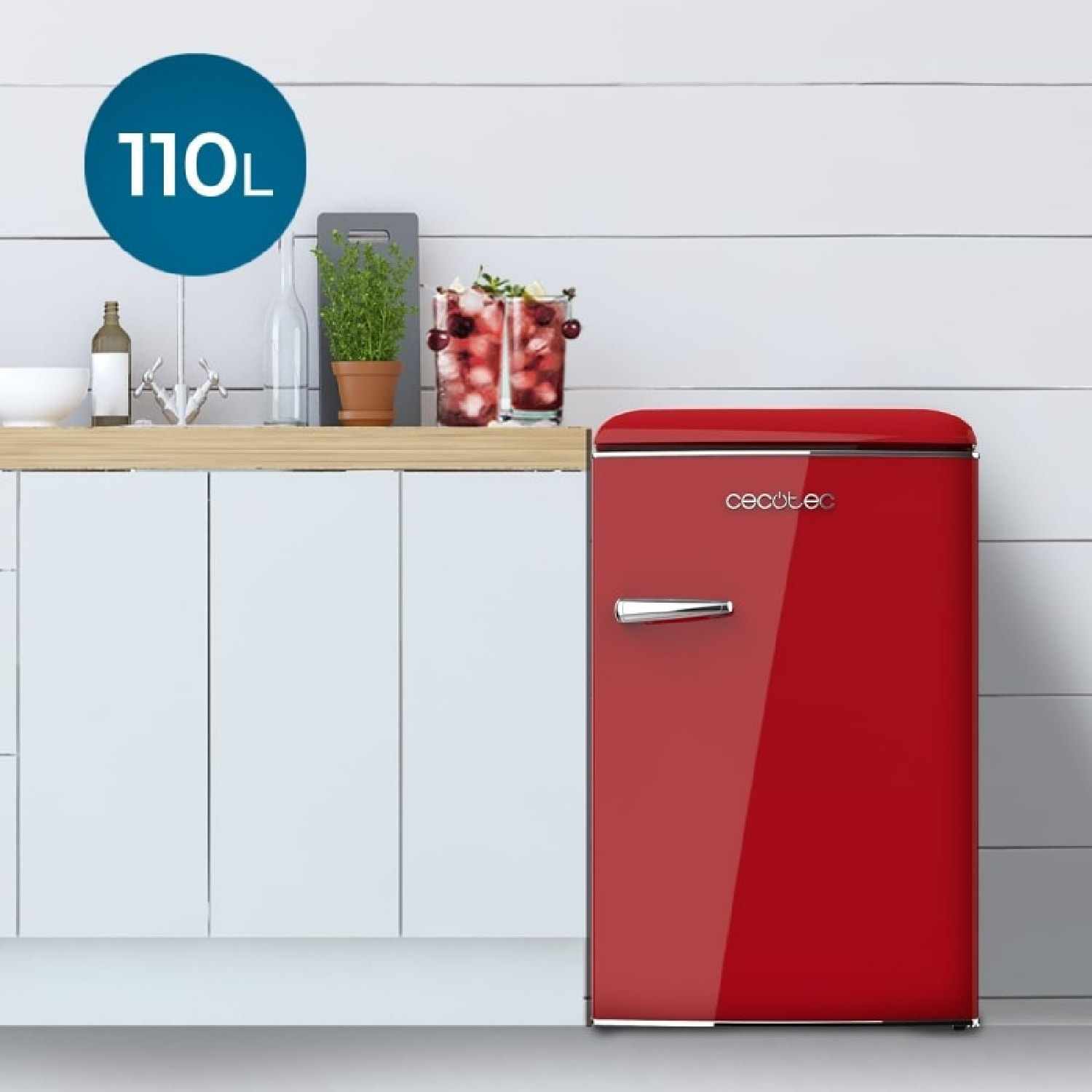 Cecotec Frigorífico retro Bolero CoolMarket TT Origin 110 Red E