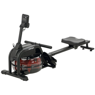 Rameur à eau résistance ajustable réservoir 6-11L écran LCD multifonction rangement vertical acier noir