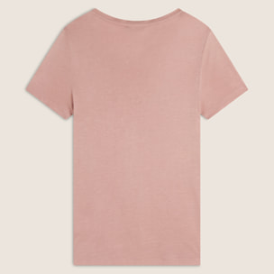 T-shirt donna in jersey viscosa scritta composta da borchie