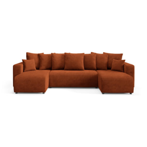 GLORIA - Canapé panoramique 6 places en tissu terra