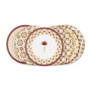 Lot de 6 grandes assiettes, SABELA