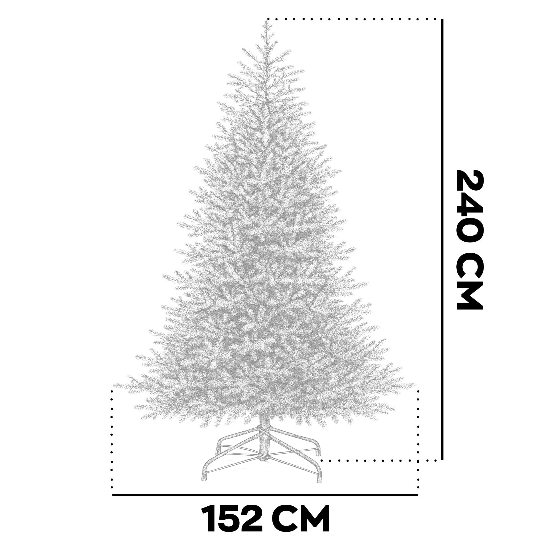 Amstel - Albero di Natale Tradizionale in PE e PVC Ø152x240H, 2530 Punte