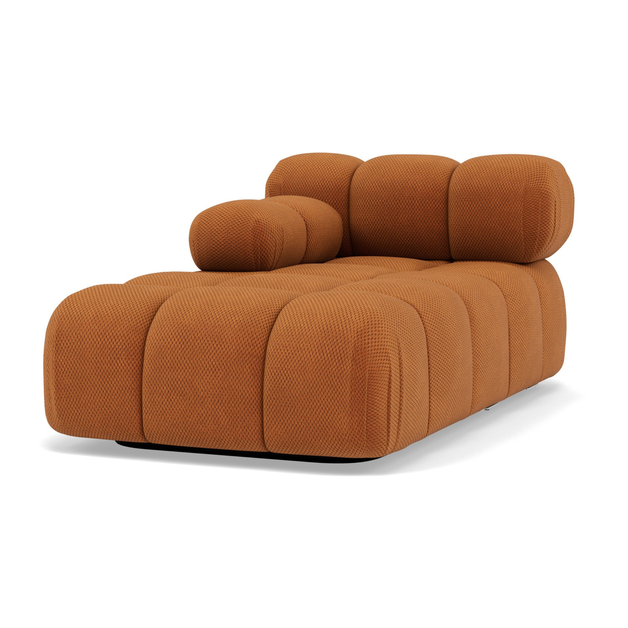 Ruby - module d'assise méridienne gauche en velours texturé - Terracotta