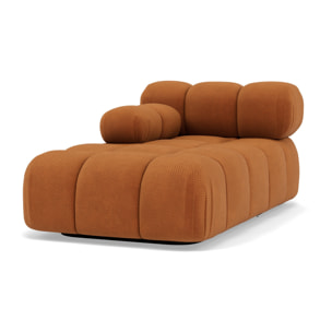Ruby - module d'assise méridienne gauche en velours texturé - Terracotta
