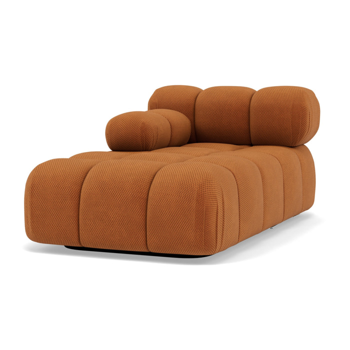 Ruby - module d'assise méridienne gauche en velours texturé - Terracotta