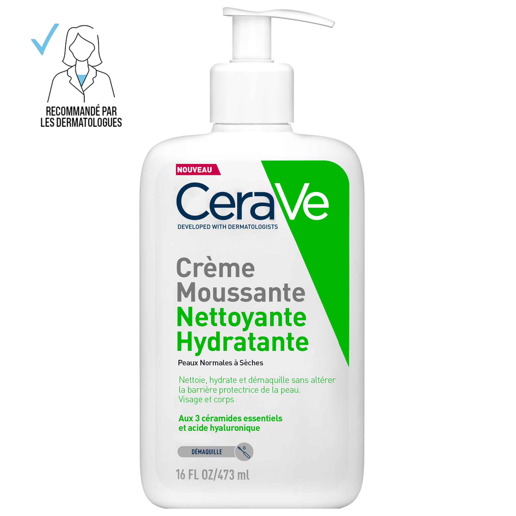 Crème Moussante Nettoyante Hydratante Visage Peaux Normales à Sèches