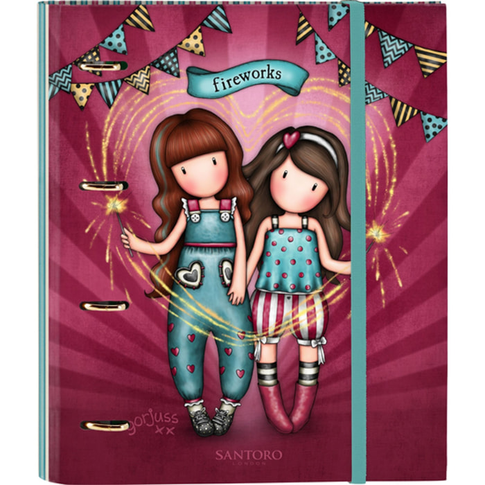 Carpeta 4 anillas 30mm c/recambio gorjuss™ fairground "fireworks"