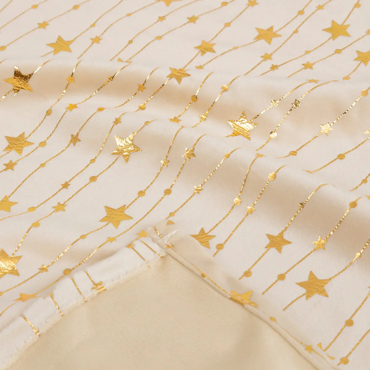 Nappe velours motif étoiles 140x360cm doré