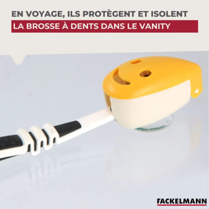 2 étuis de Protection pour Tête de Brosse à Dents Fackelmann Tecno