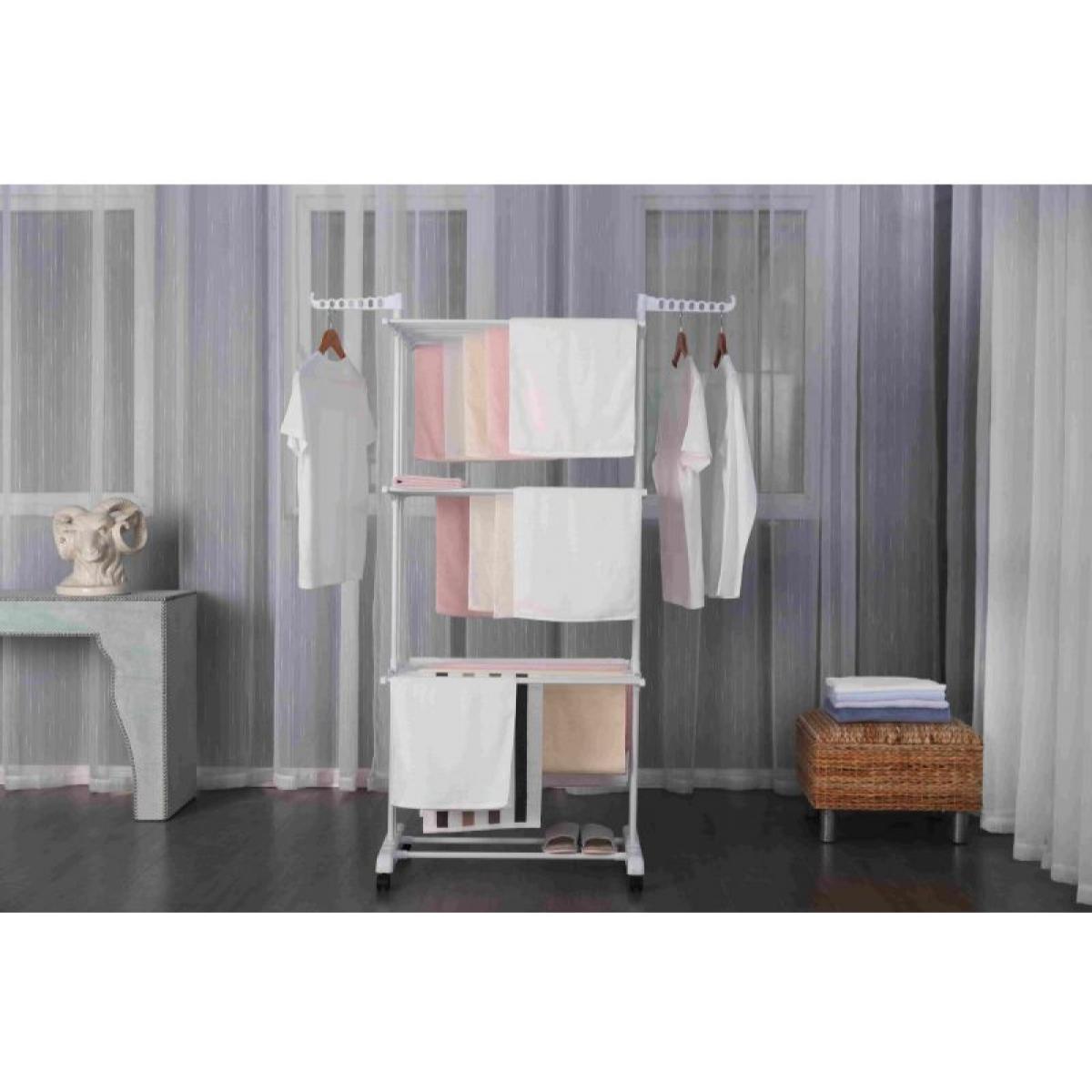 Séchoir multifonctions 20m d'étendage blanc Herzberg HG8034-WHT
