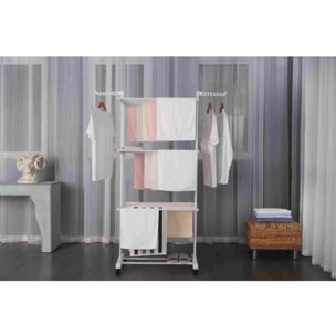 Séchoir multifonctions 20m d'étendage blanc Herzberg HG8034-WHT