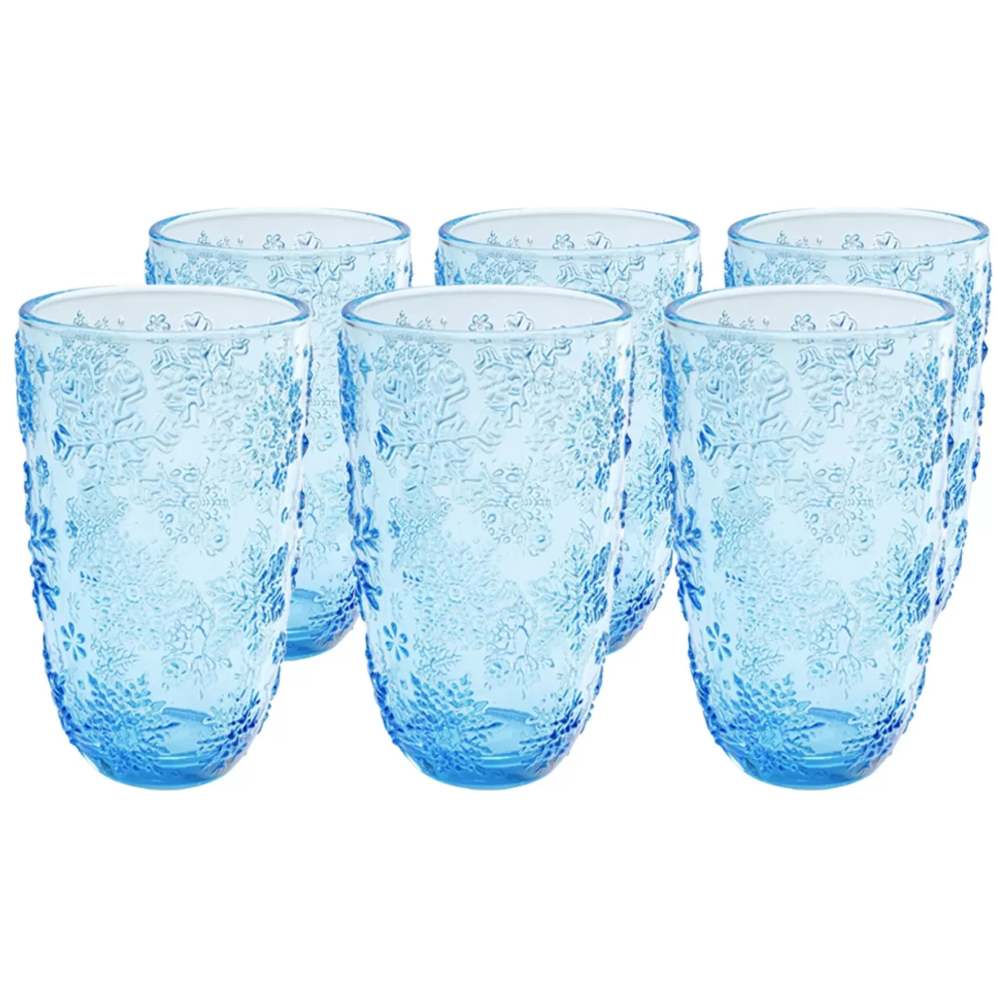 Verres à eau Ice Flowers bleus set de 6 Kare Design