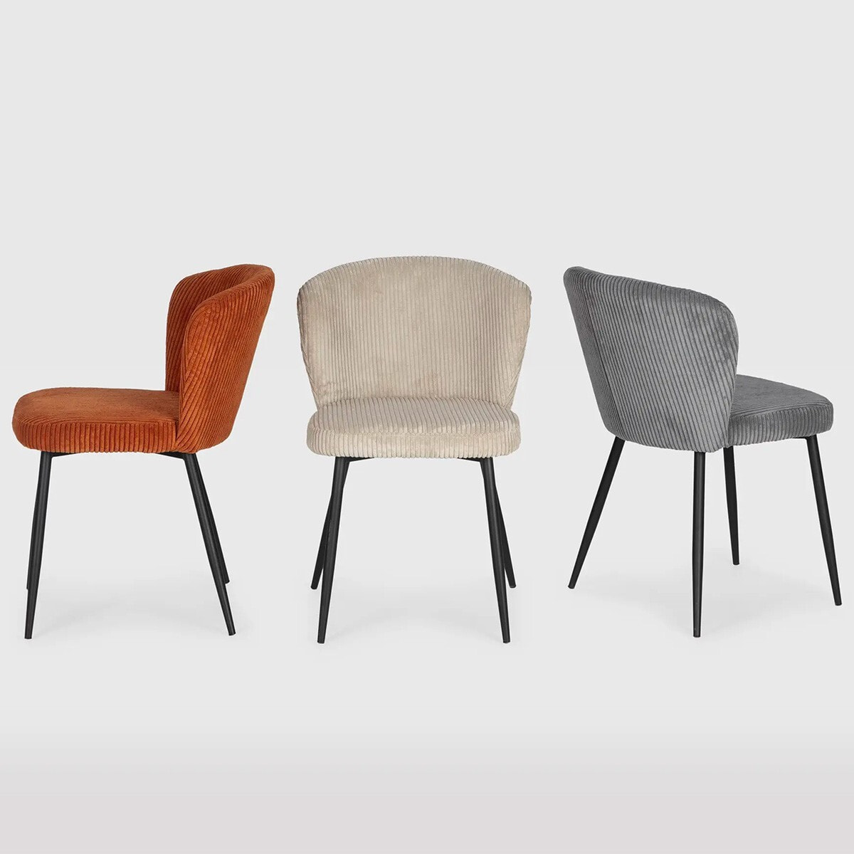 Lot de 4 chaises en velours côtelé - KLARA