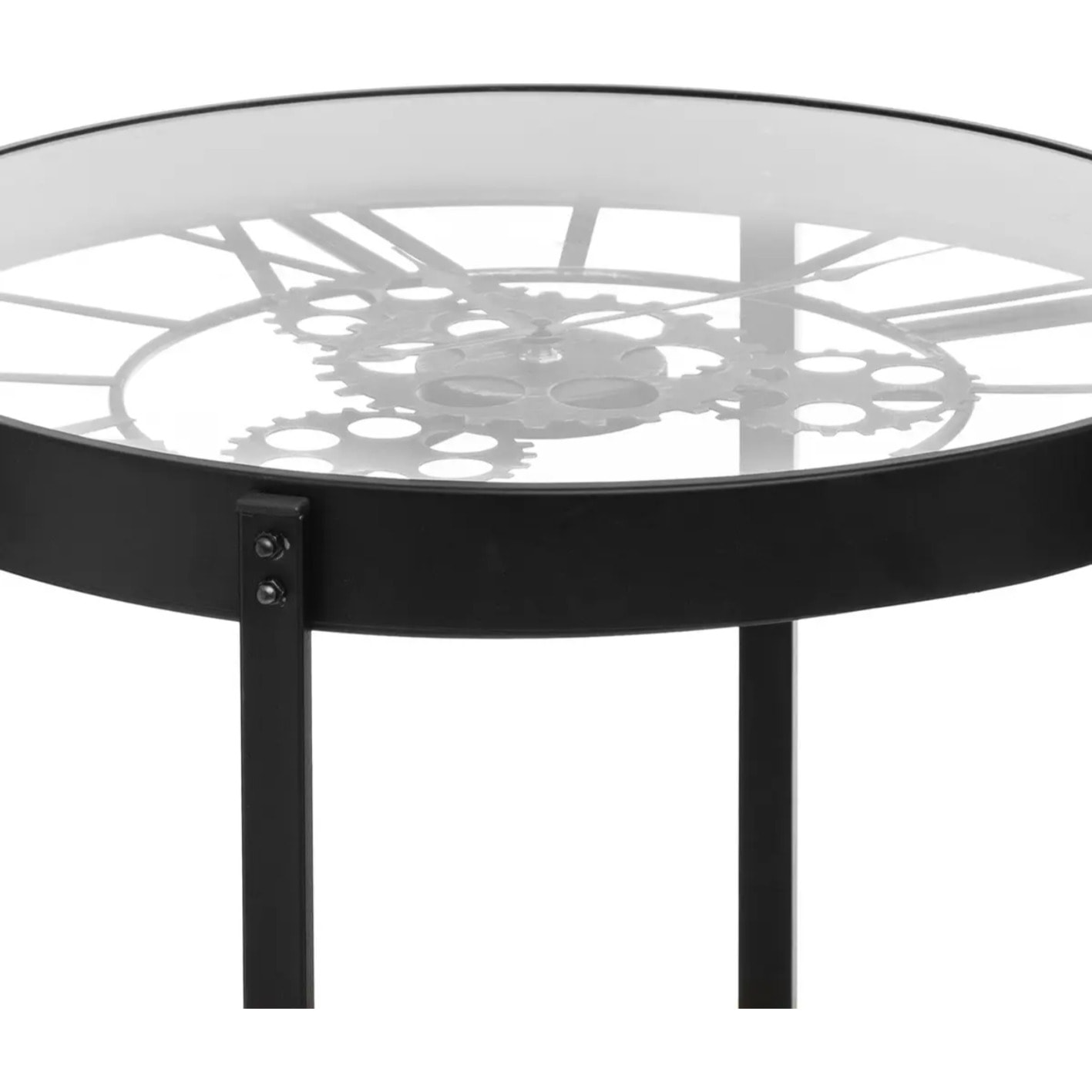 Table d'appoint horloge noir D51cm