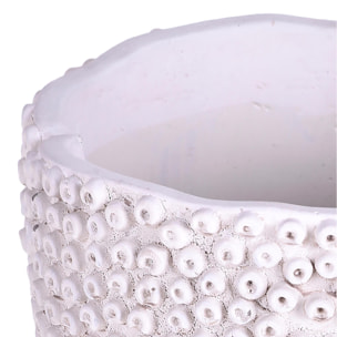 Vaso Cachepot In Cemento A Pois. Larghezza 13,5 Cm - Pezzi 4 - 13,5X11X13,5cm - Colore: Incolore - Bianchi Dino - Ceramica