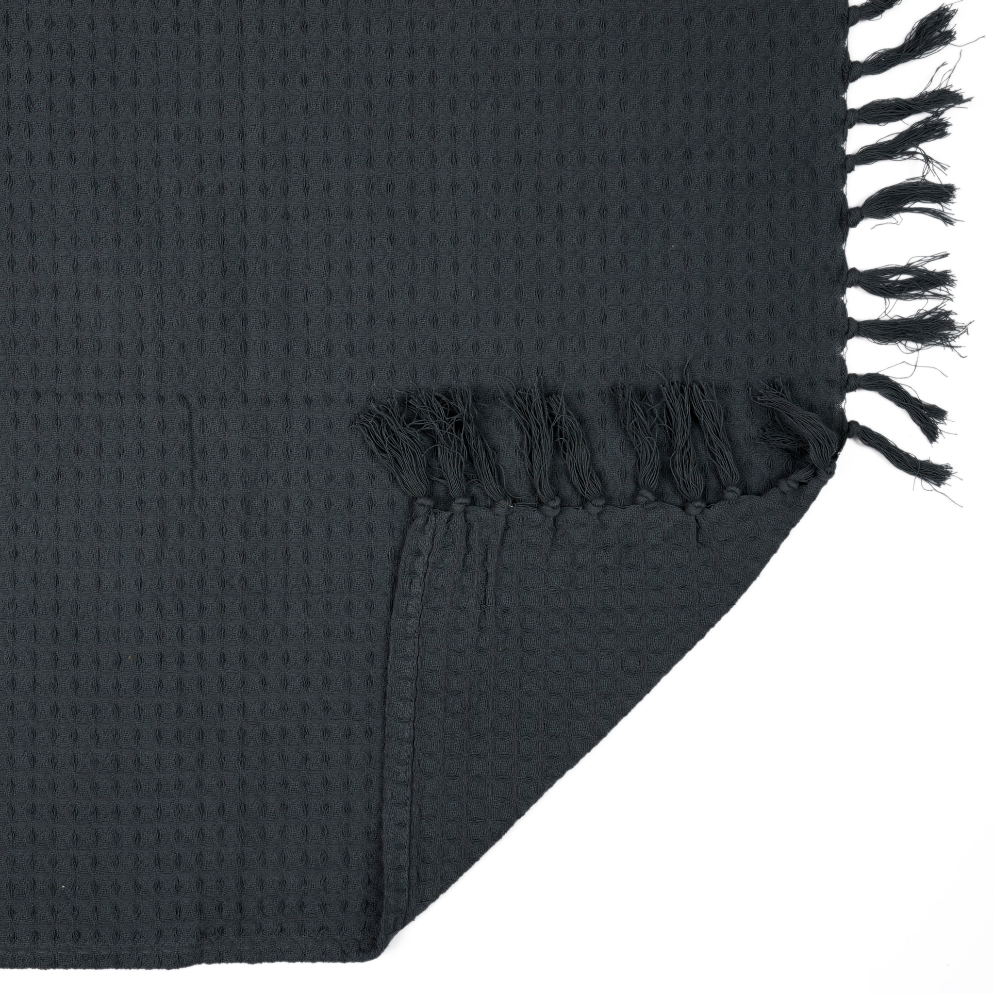 Jeté de Canapé - HOME DECO FACTORY - Gaufré - Gris Anthracite - 130 x 160 cm