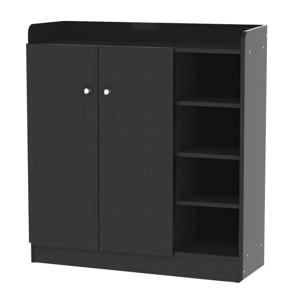 Armoire / etagere / meuble a chaussures très pratique en panneaux de particules noir