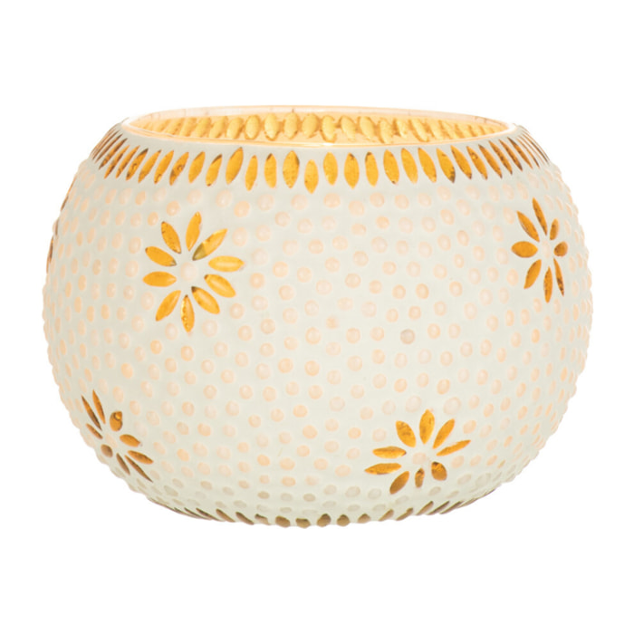 J-Line bougeoir Bram - verre - jaune - large - 2 pcs
