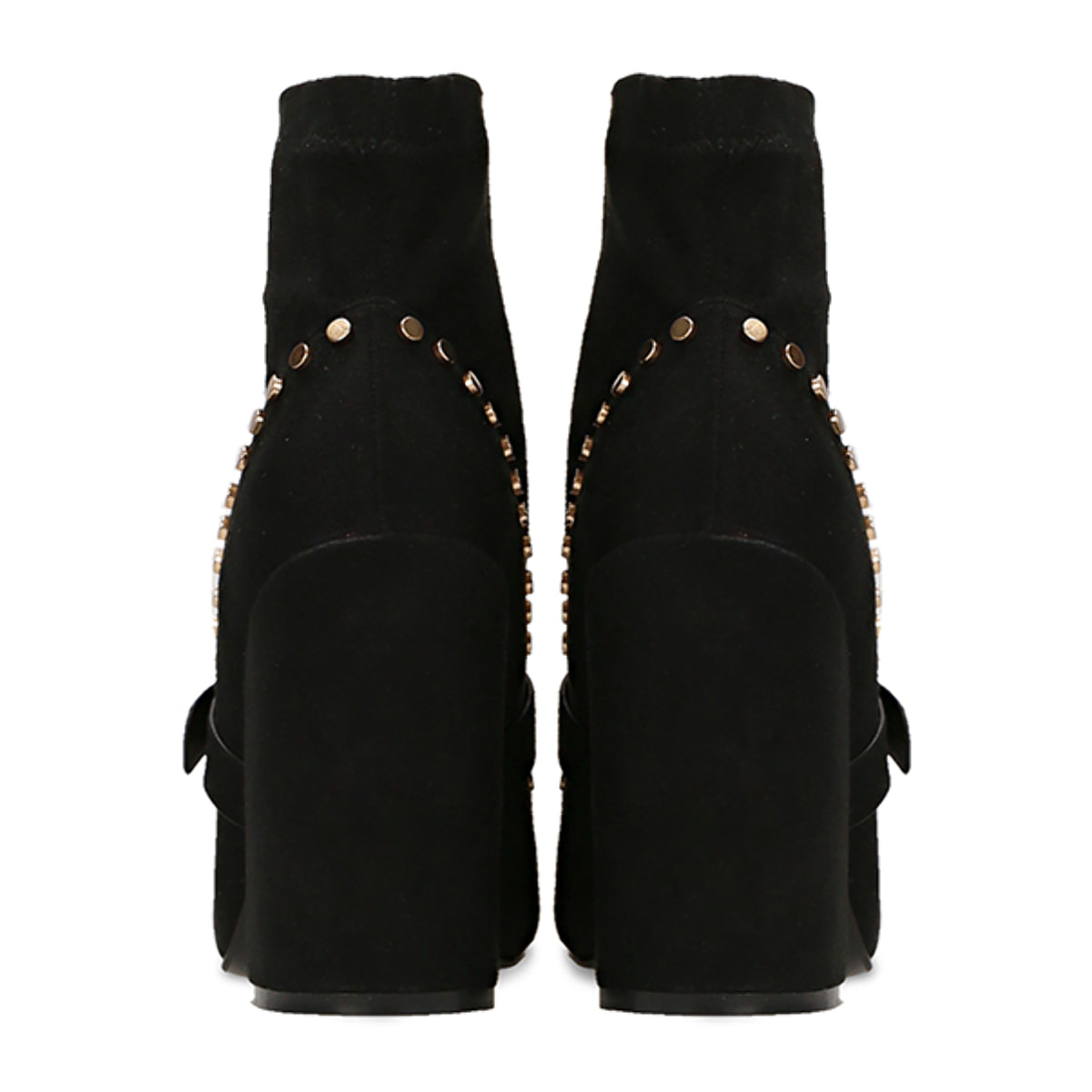 Botines negros con hebilla maxi, tacón de 10,5 cm