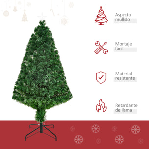 Árbol de Navidad de Fibra Óptica 120cm Multicolor con Base de Soporte