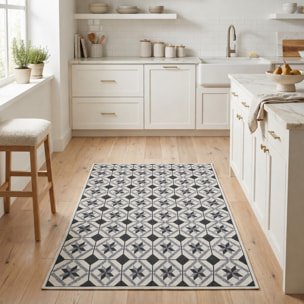 Tapis de cuisine, motif géométrique kilim tissé, GUME