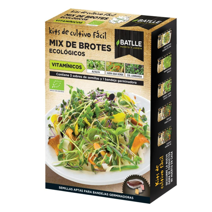Mix de brotes vitamínicos ecológicos con bandeja germinadora Batlle