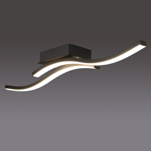 FORLIGHT Plafón Rippe LED 9W Blanco Neutro 4000K On-Off Níquel Satinado, Blanco Opal Iluminación LED de Bajo Consumo