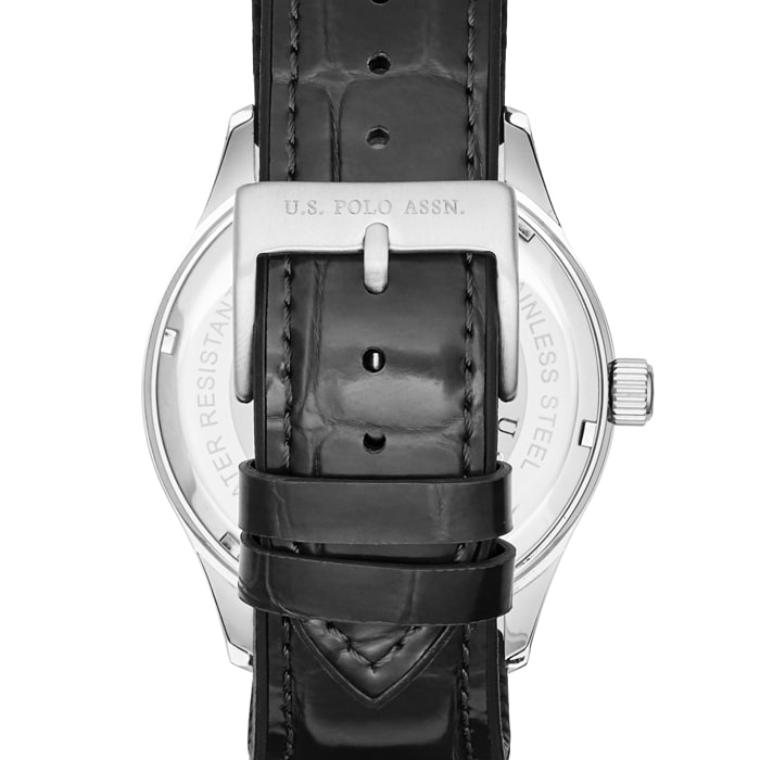 Orologio U.S. Polo Assn. con cinturino in pelle blu