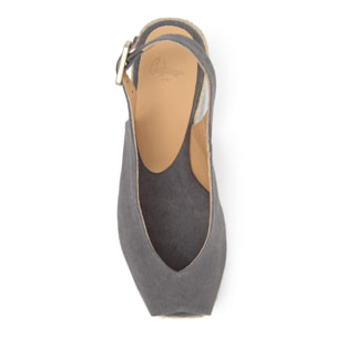 Alpargata destalonada Diana estilo peep-toe en algodón orgánico lavado