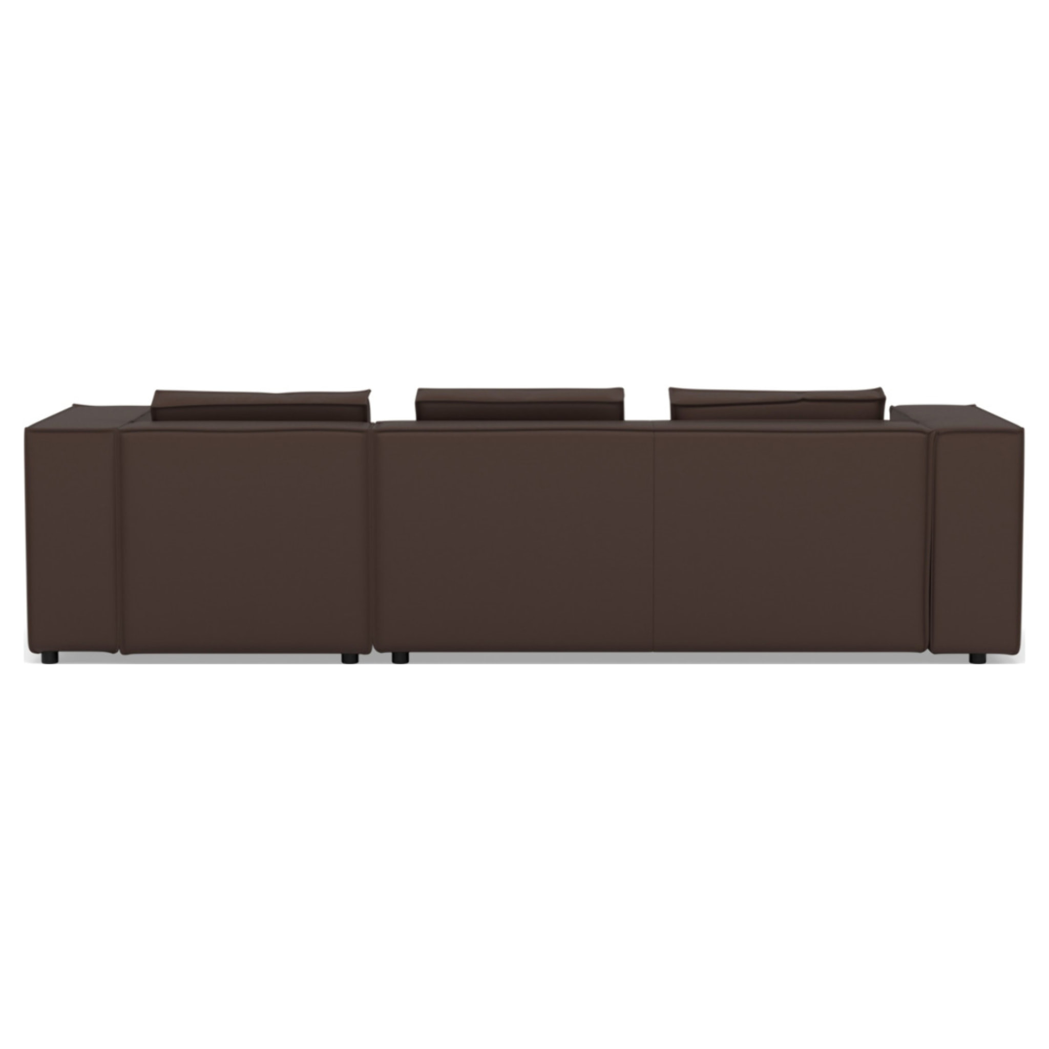 Stella - canapé d'angle droit 4 places en simili - Marron