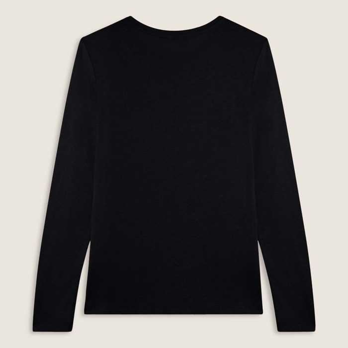 T-shirt donna lunga con spacchi e grafica brillante