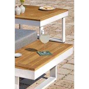 MIYAKO - Salon de jardin 5 places bois d'acacia et aluminium