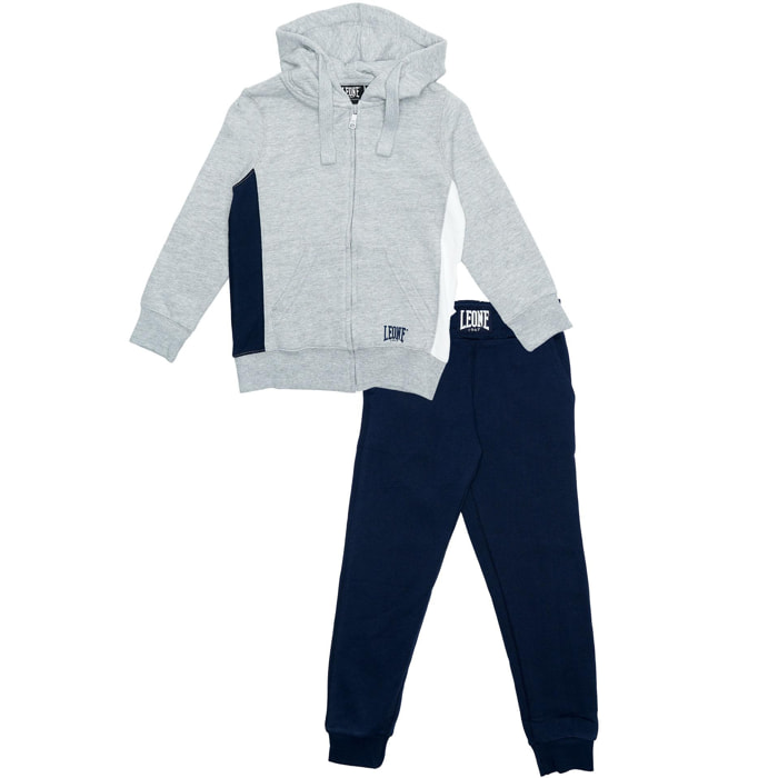 Tuta da bambino con cappuccio e zip logo piccolo Basic