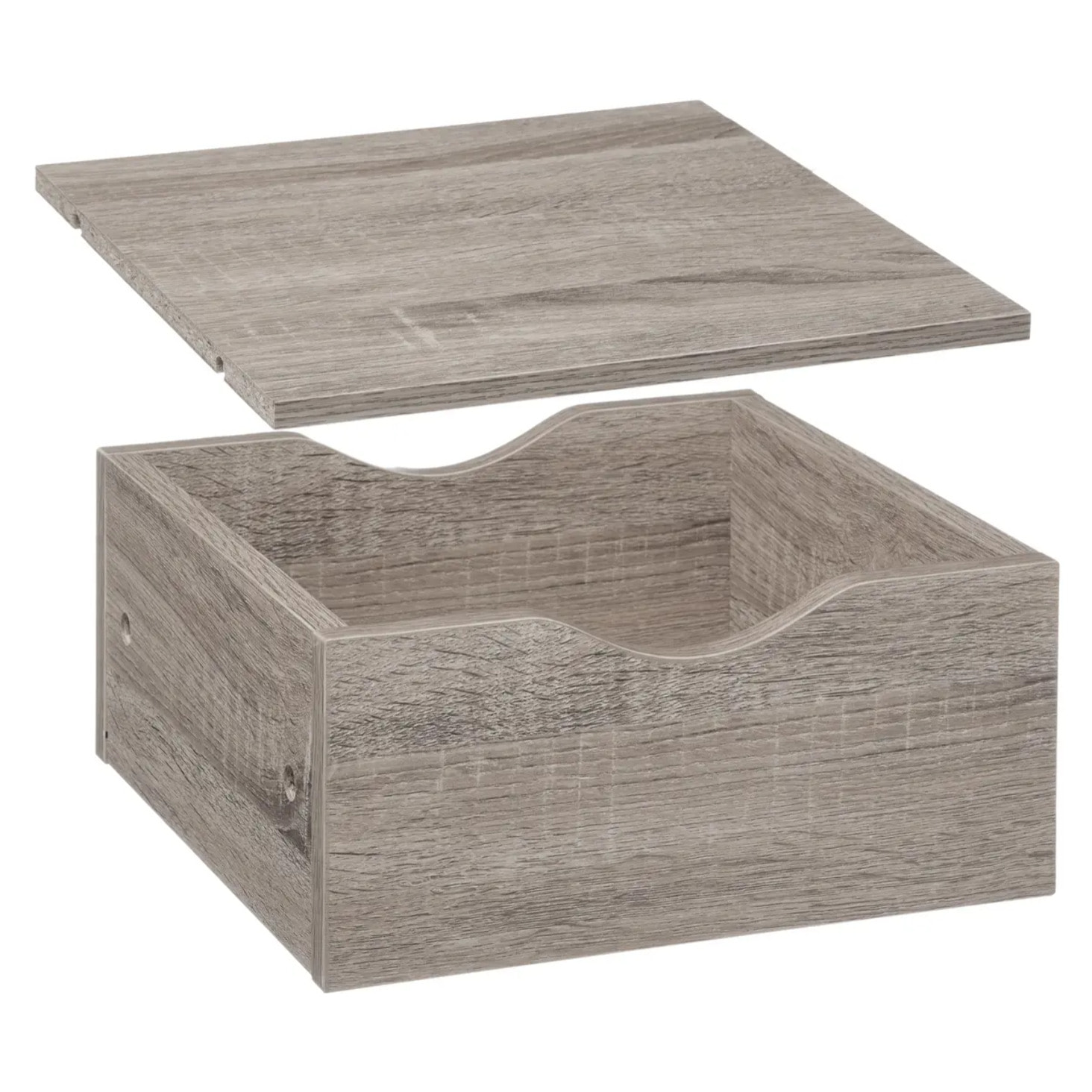 Tiroir et étagère 31cm "Mix N' Modul" effet chêne gris
