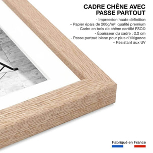 Affiche pause détente Affiche + cadre en bois - Chêne
