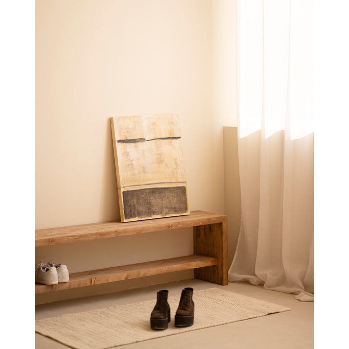 Cuadro beige y negro decorativo sobre algodón con bastidor de madera pintado artesanalmente con pintura óleo de varias medidas