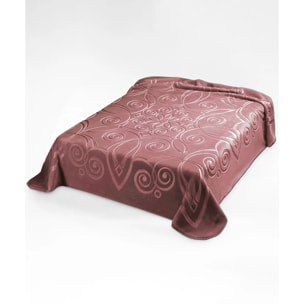 Coperta Plaid Rosa Opale in tinta unita con morbido pile di poliestere