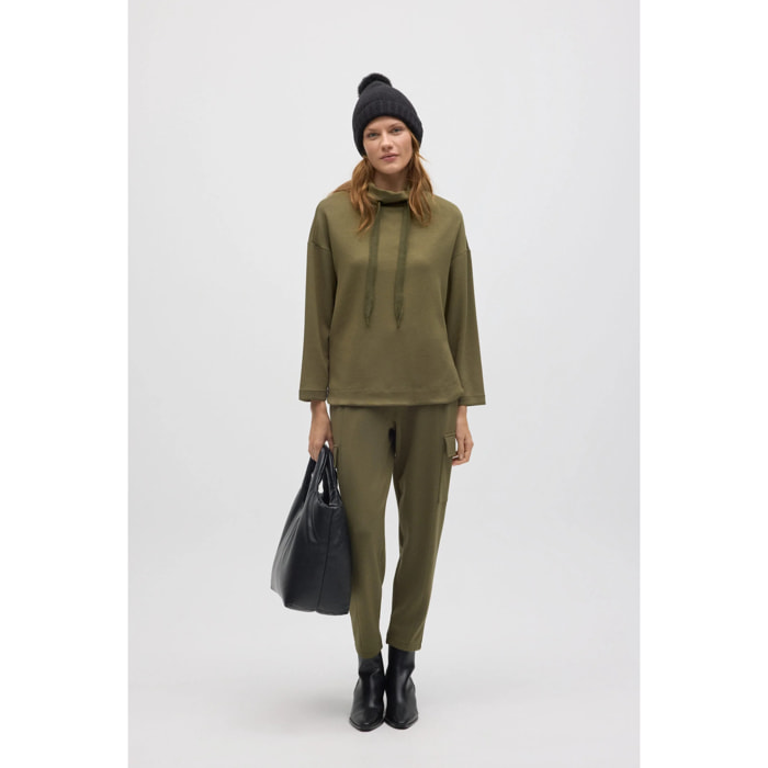 Pantaloni cargo fluidi verdi