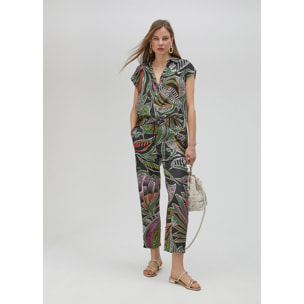 Pantaloni jogger stampa floreale